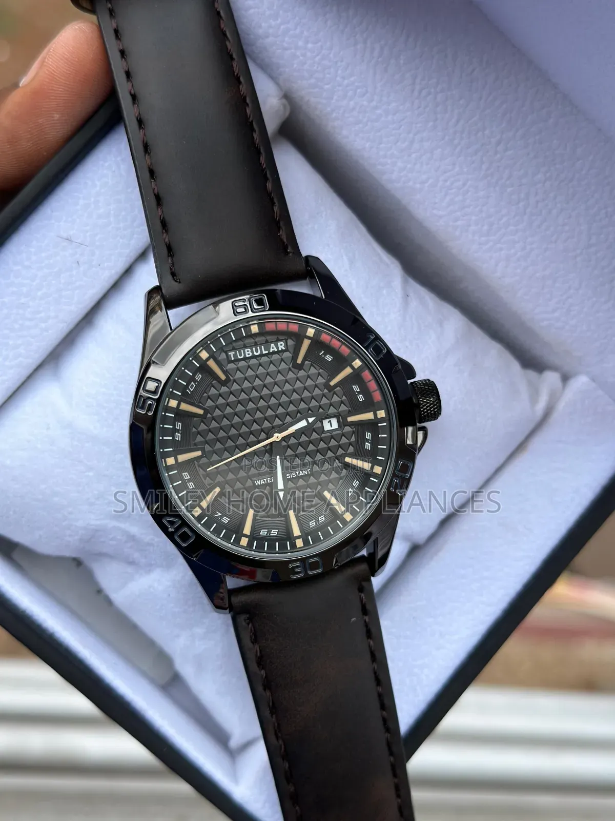 Original Tubular Men's Leather Strapped Wrist Time Piece at Discount