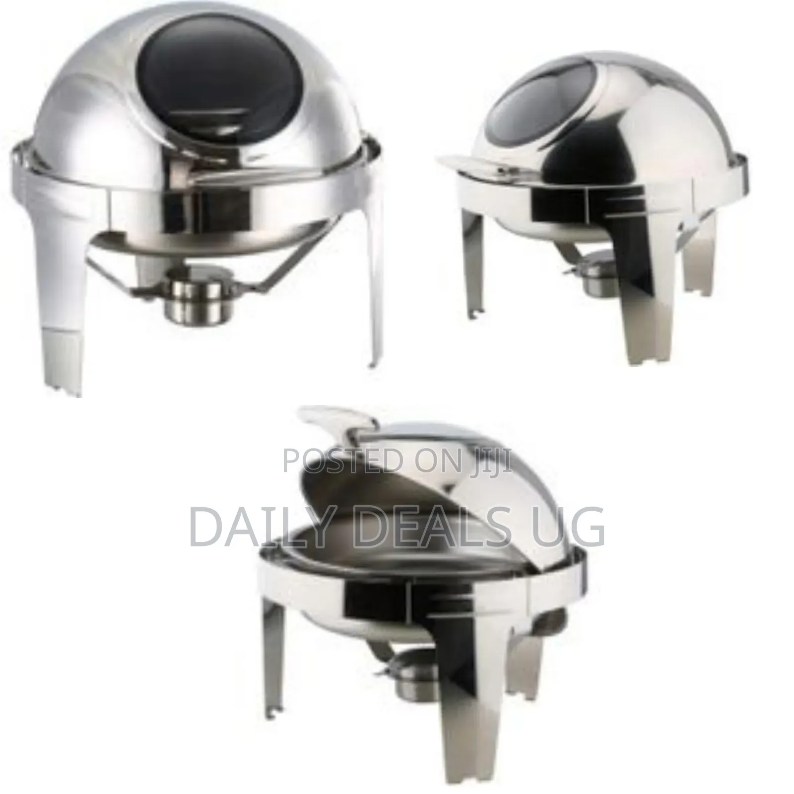 6.6l Round Roll Top Glass Window Stainless Steel Chafing Dish