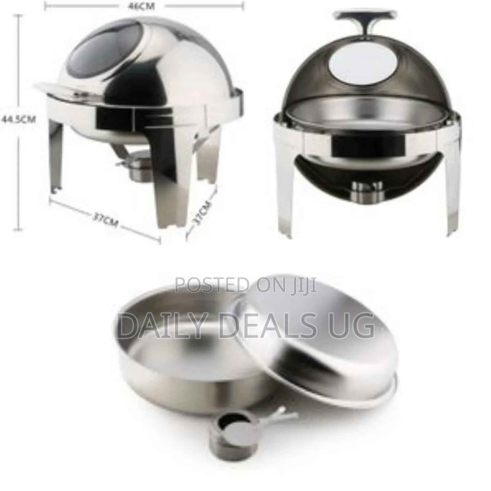 6.6l Round Roll Top Glass Window Stainless Steel Chafing Dish