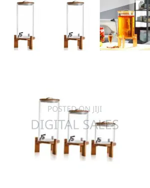 10l Glass Drinks Dispenser Jar With Tap, Spigot, Lid and Wooden