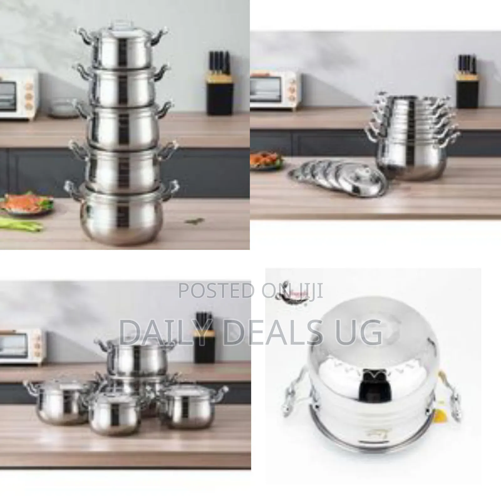 10 Pc 18 20 22,24 26 Cm Stainless Steel Saucepans Cooking Pots