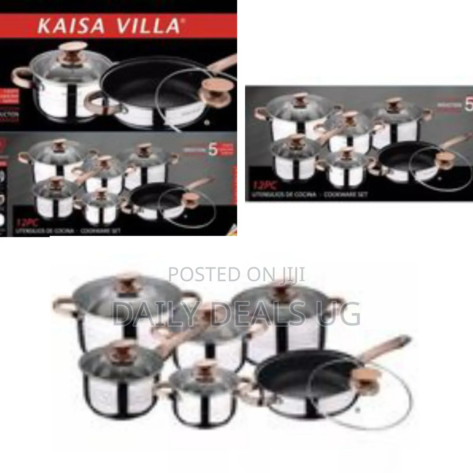 Kaisa Villa 12 Pieces Flash Heavy Stainless Steel Saucepans