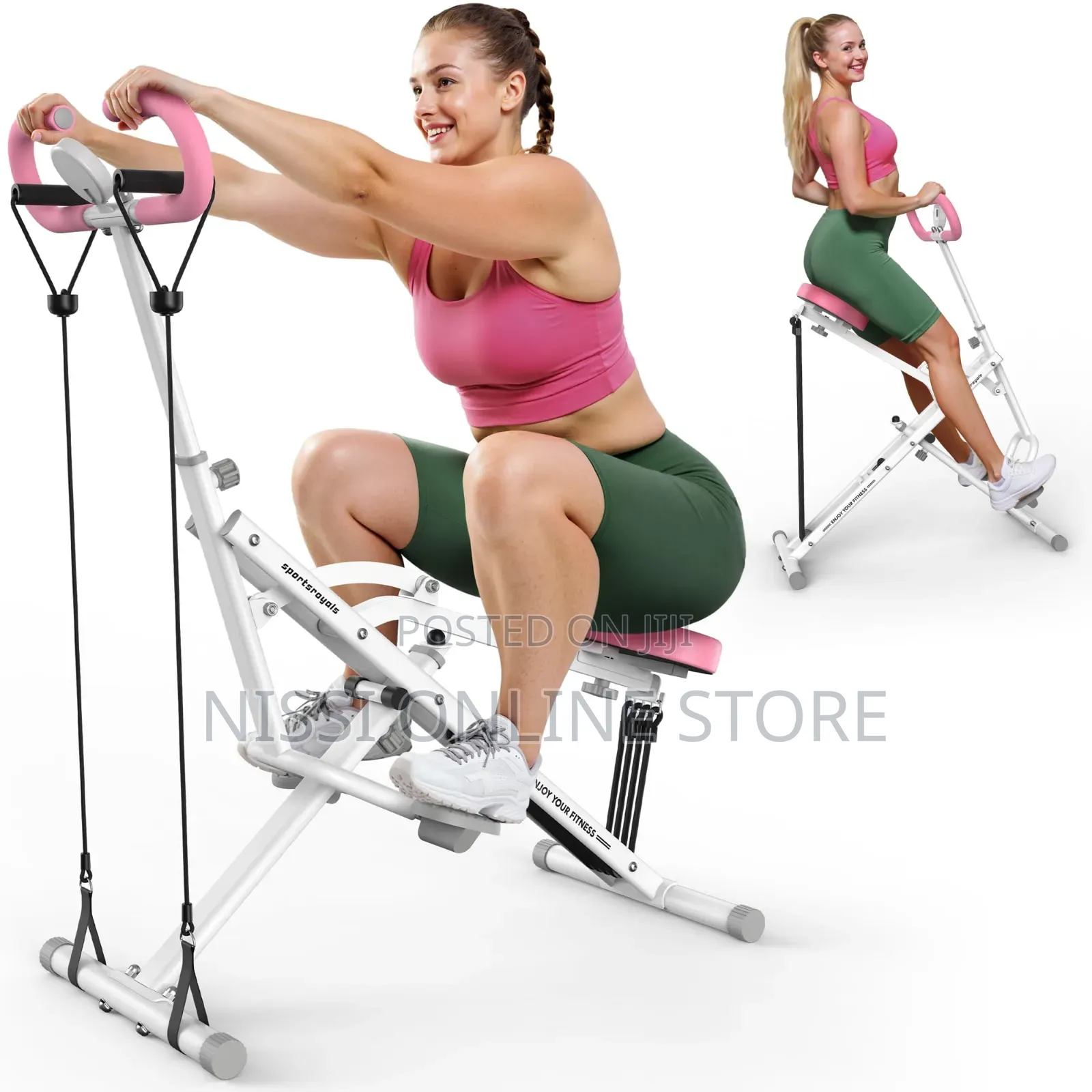 Foldable Rodeo Excercise Machine With Resistance Bands