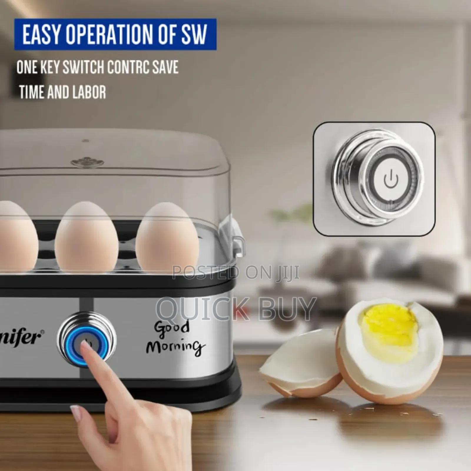 Sonifer Sf-1510 Mini Electric Egg Cooker, a Fast 6-Egg Steamer Boiler.