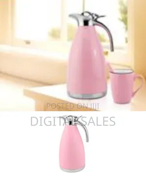 2.1quart Vacuum Flask 12oz Ceramic Mug Set, 9pcs Colored Stainless
