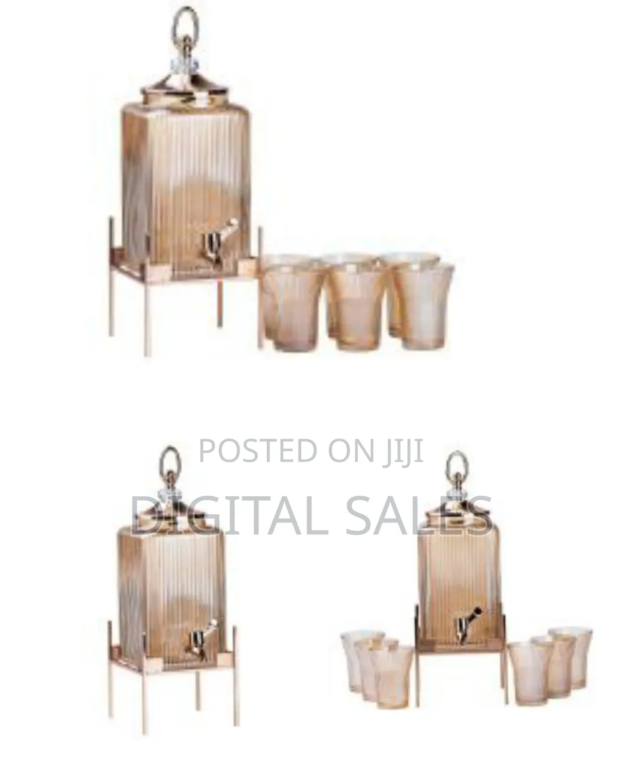 Set of 7 Pieces Lemonade With Crase 3 Litre 1 Juice Dispenser Jug