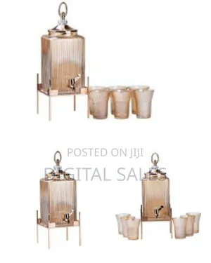 Set of 7 Pieces Lemonade With Crase 3 Litre 1 Juice Dispenser Jug