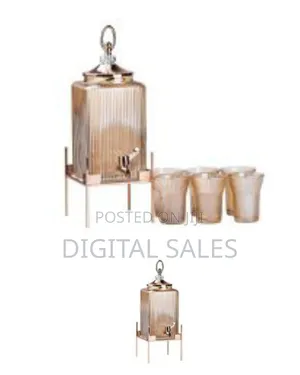 Set of 7 Pieces Lemonade With Crase 3 Litre 1 Juice Dispenser Jug