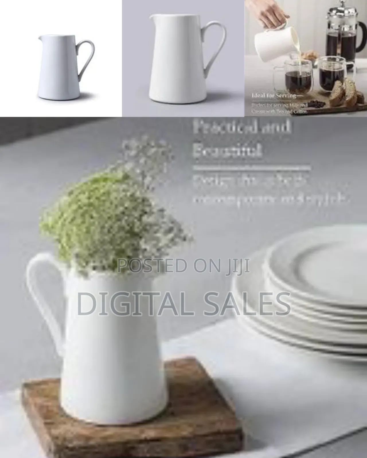 500 Ml Mini Ceramic Milk Jug Sauces Pot Flower Vase Gravy Bowl Gravy