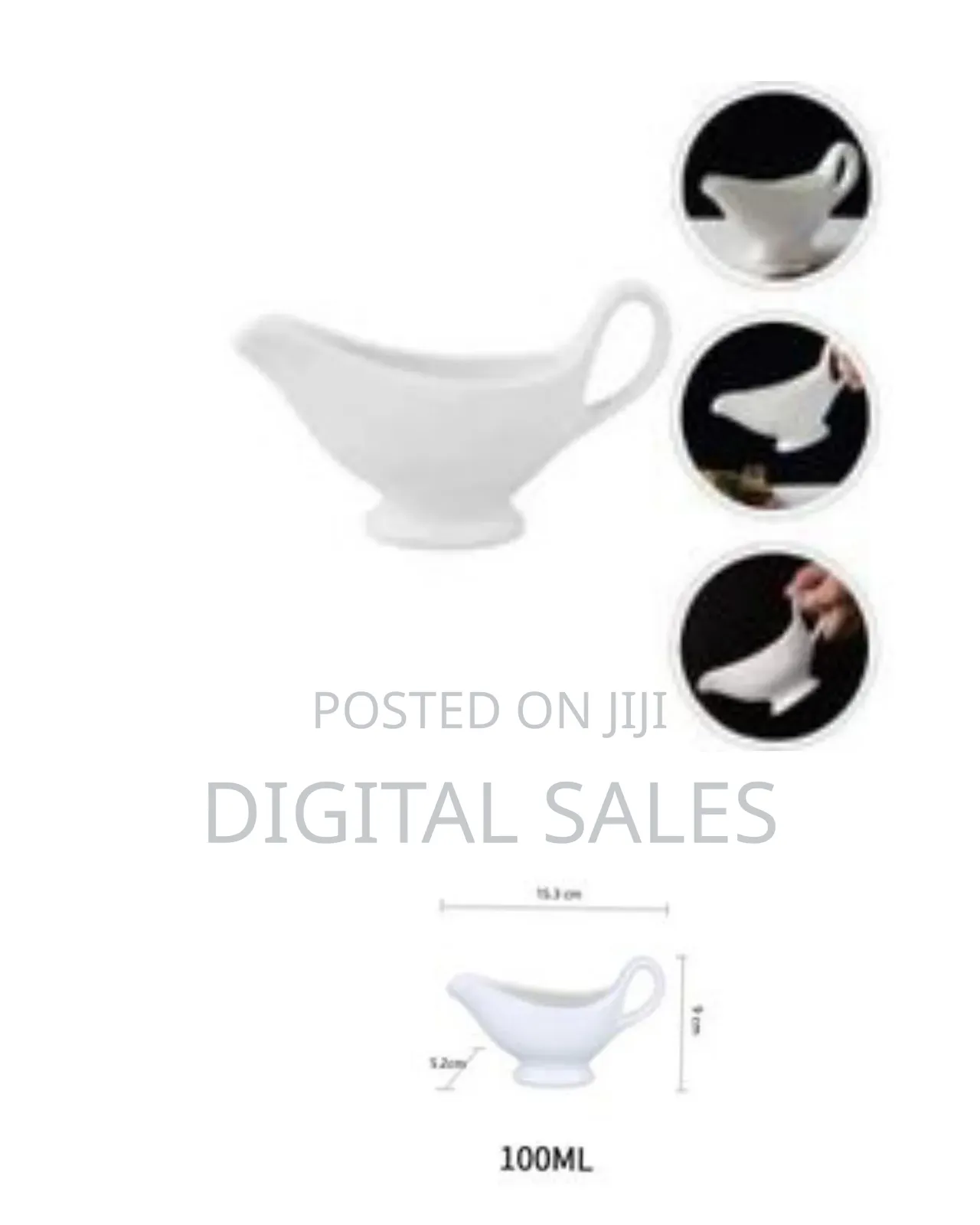 6 Piece of 100ml Milk Jugs Saucer Porcelain Ceramic Gravy Sauce Boats