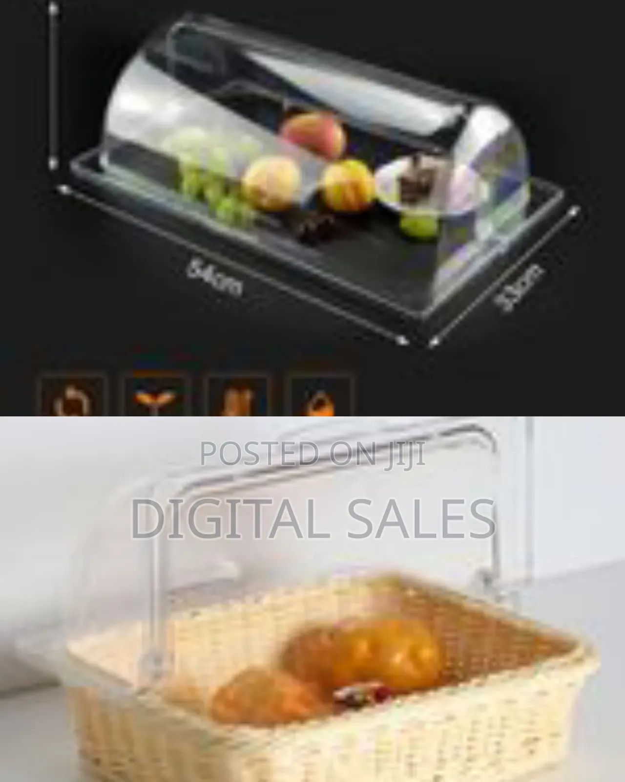 Transparent Bakery Pan Bread Bowl Dessert Display Cabinet