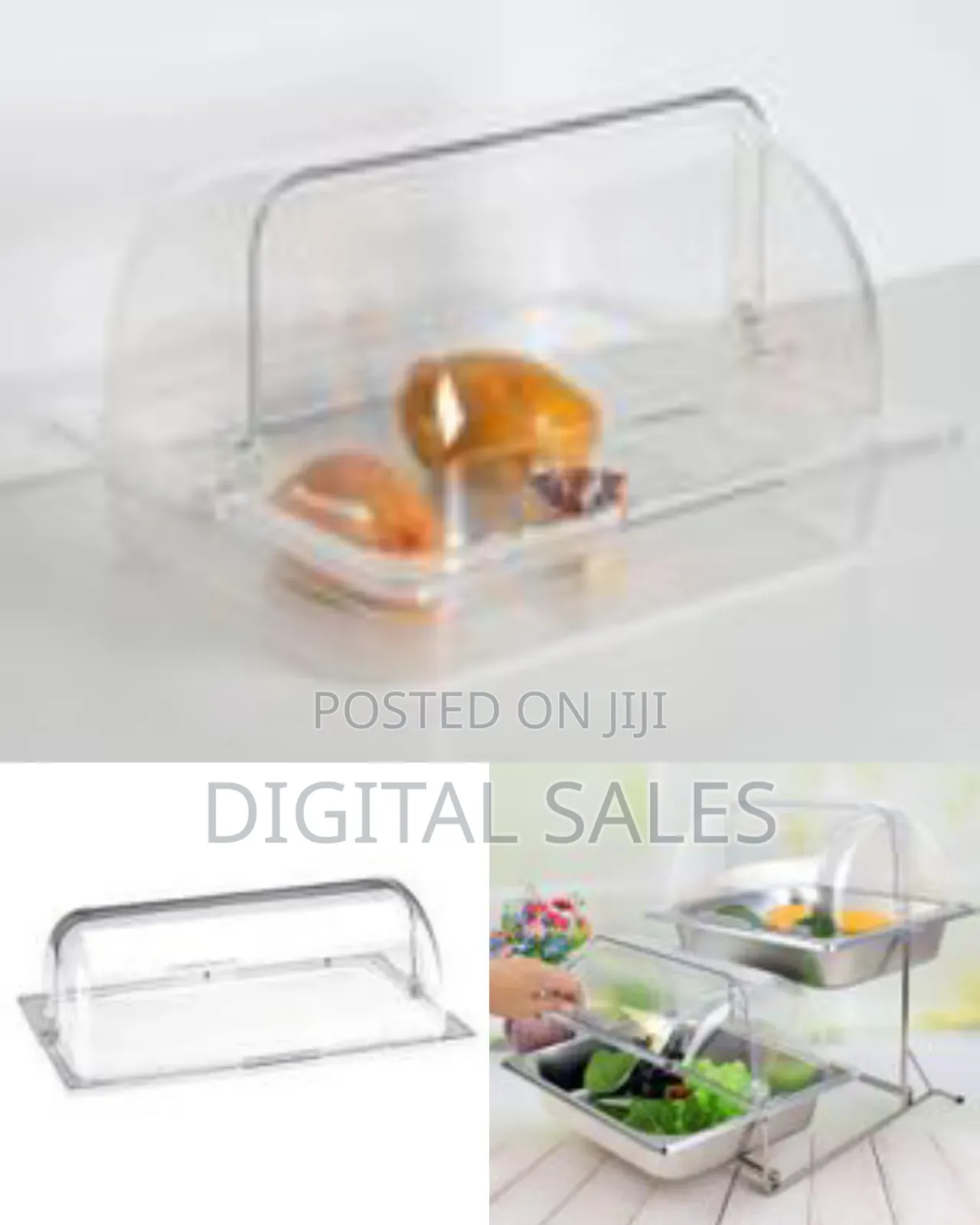 Transparent Bakery Pan Bread Bowl Dessert Display Cabinet, Rectangula