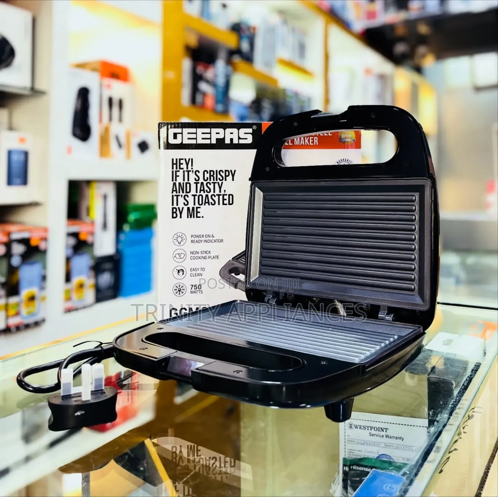Geepas 2 Slice Grill Maker Ggm6001