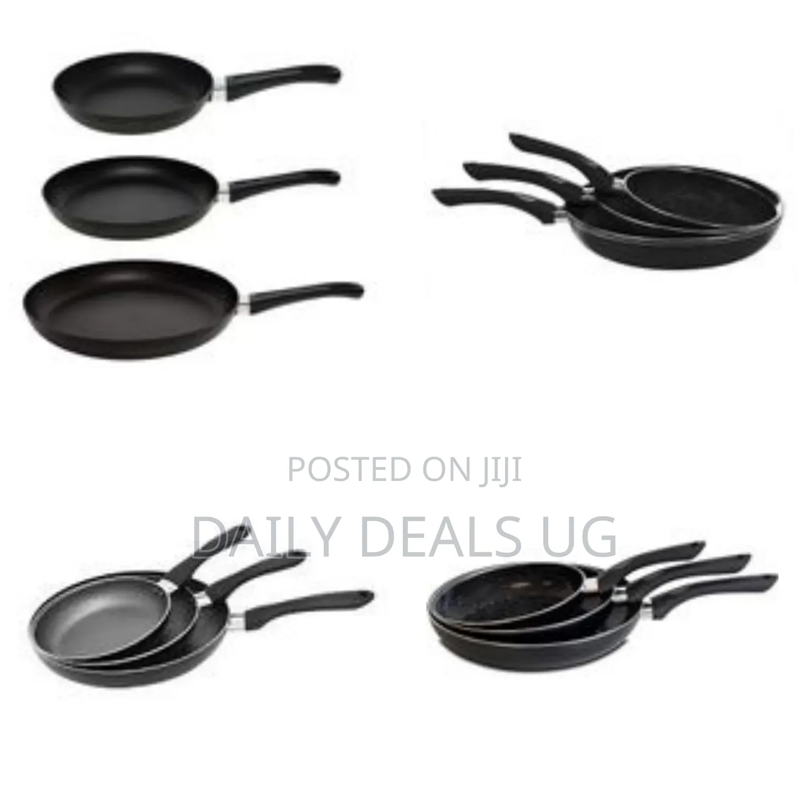 3 Pieces of 20/24/28 Cm Non-Stick Fry Pan Set, Free of Pfoa, Lead