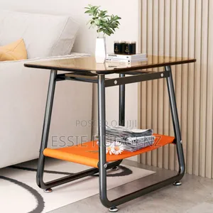Rectangular Glass Iron Table( 2-Tier )