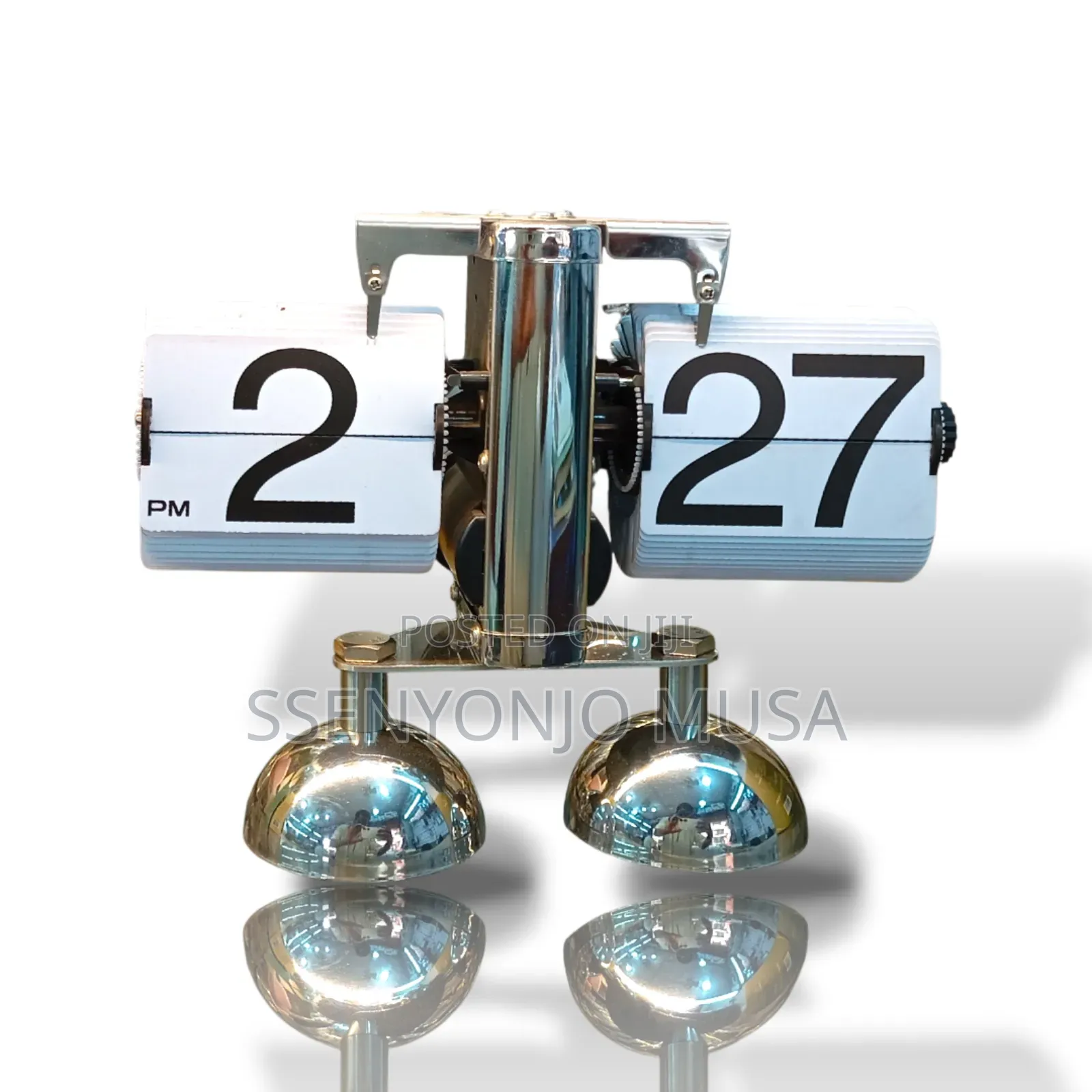 Flip Down Desk Clock – Retro Digital Mechanical Clock, Stainless Steel
