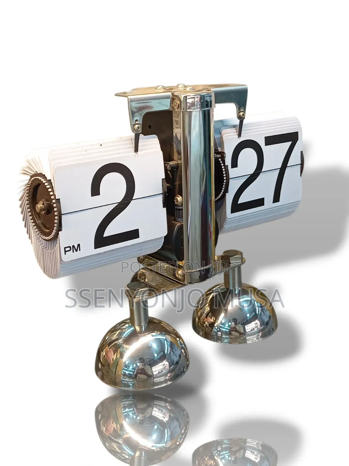Flip Down Desk Clock – Retro Digital Mechanical Clock, Stainless Steel