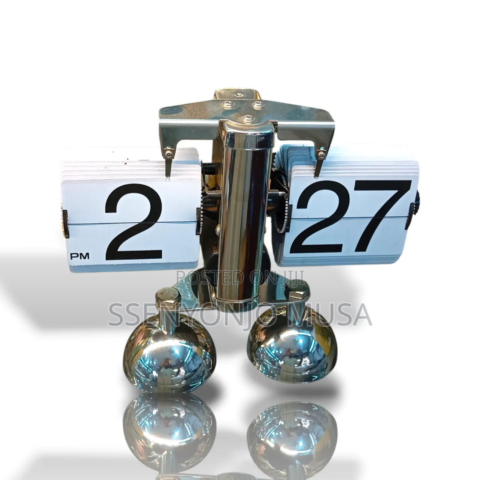 Flip Down Desk Clock – Retro Digital Mechanical Clock, Stainless Steel