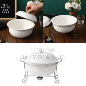 3 Pieces of Round Chafing Dish Buffet Set Ceramics Food Warmer Chafer