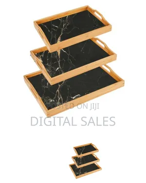 Marble Print Bamboo Tea Serving Tray