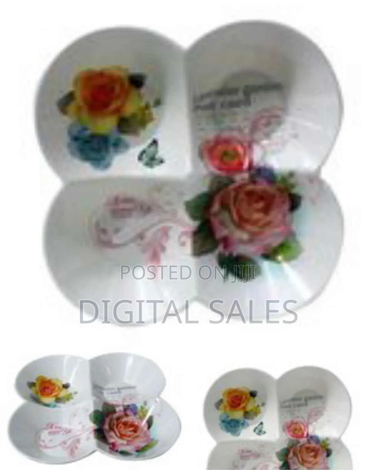 Melamine Portioned Platter Flower Shape