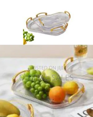 3 Pieces of Rectangle Food Tray Fruit Tea Table Serving Tray Home