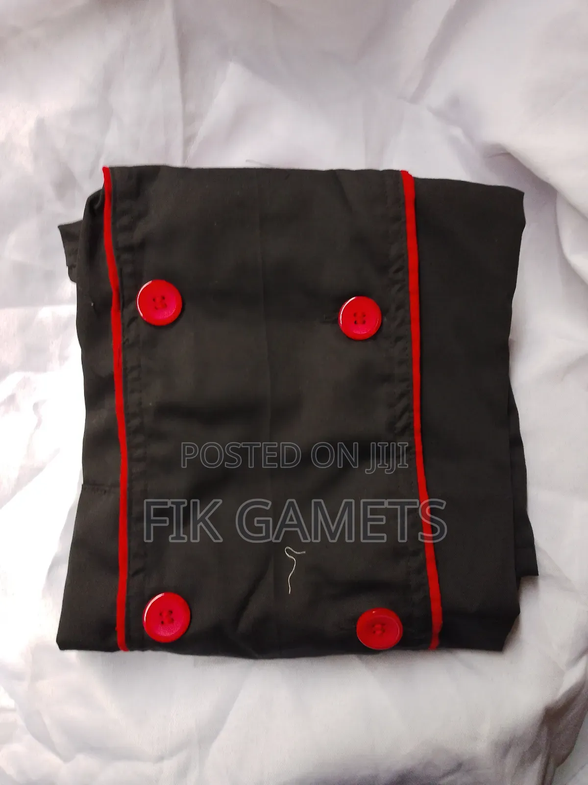 Black With Red Chefs Uniforms.