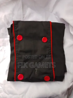 Black With Red Chefs Uniforms.