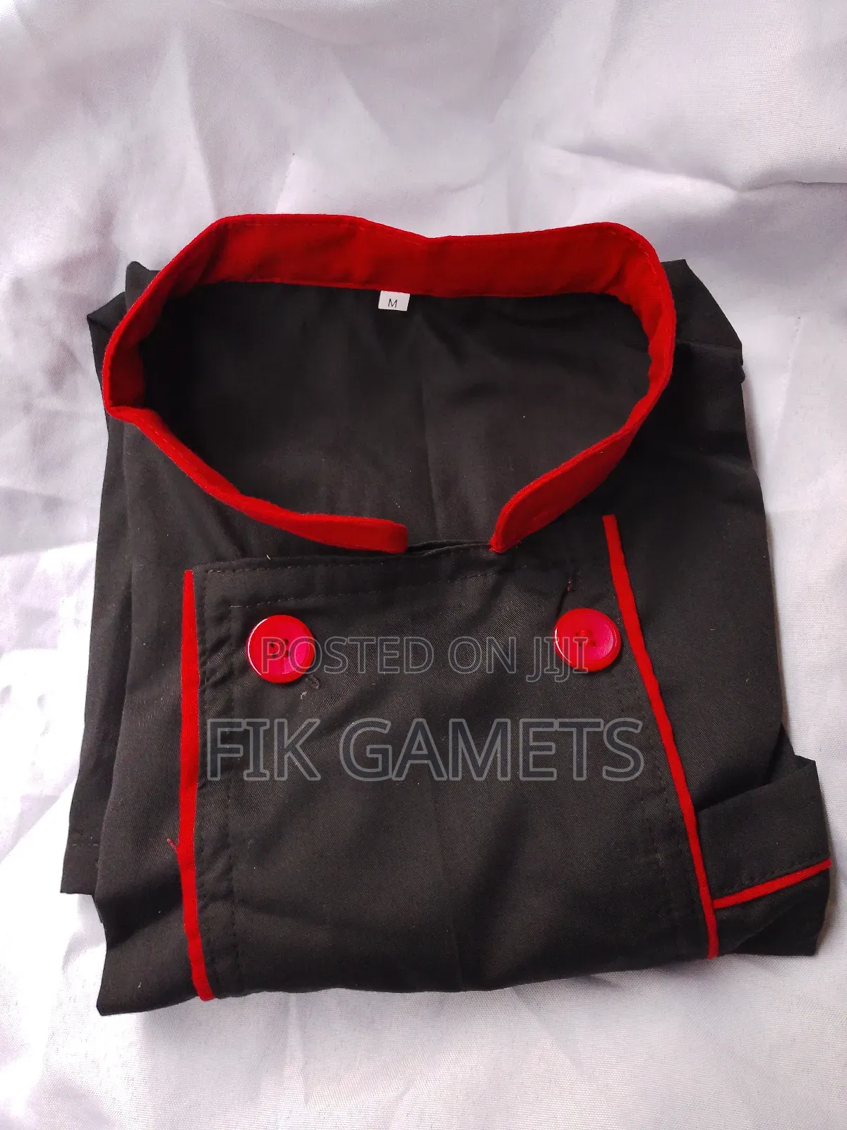 Black With Red Chefs Uniforms.