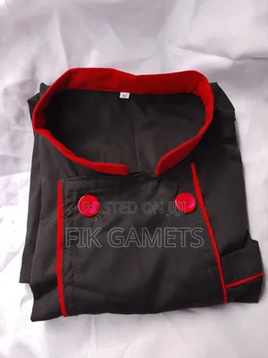 Black With Red Chefs Uniforms.