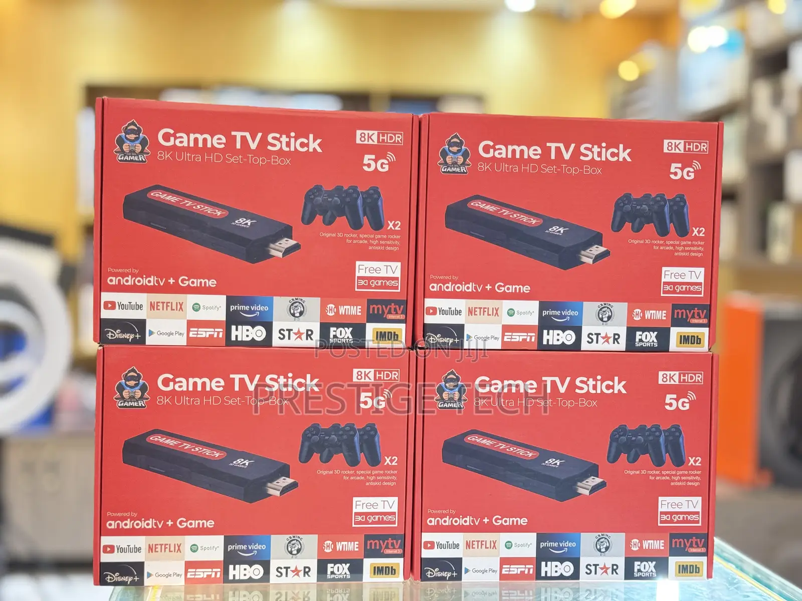 8k Ultra Game Tv Stick Plus Android Tv Stick 2in1, 2 Pads, 20000 Games