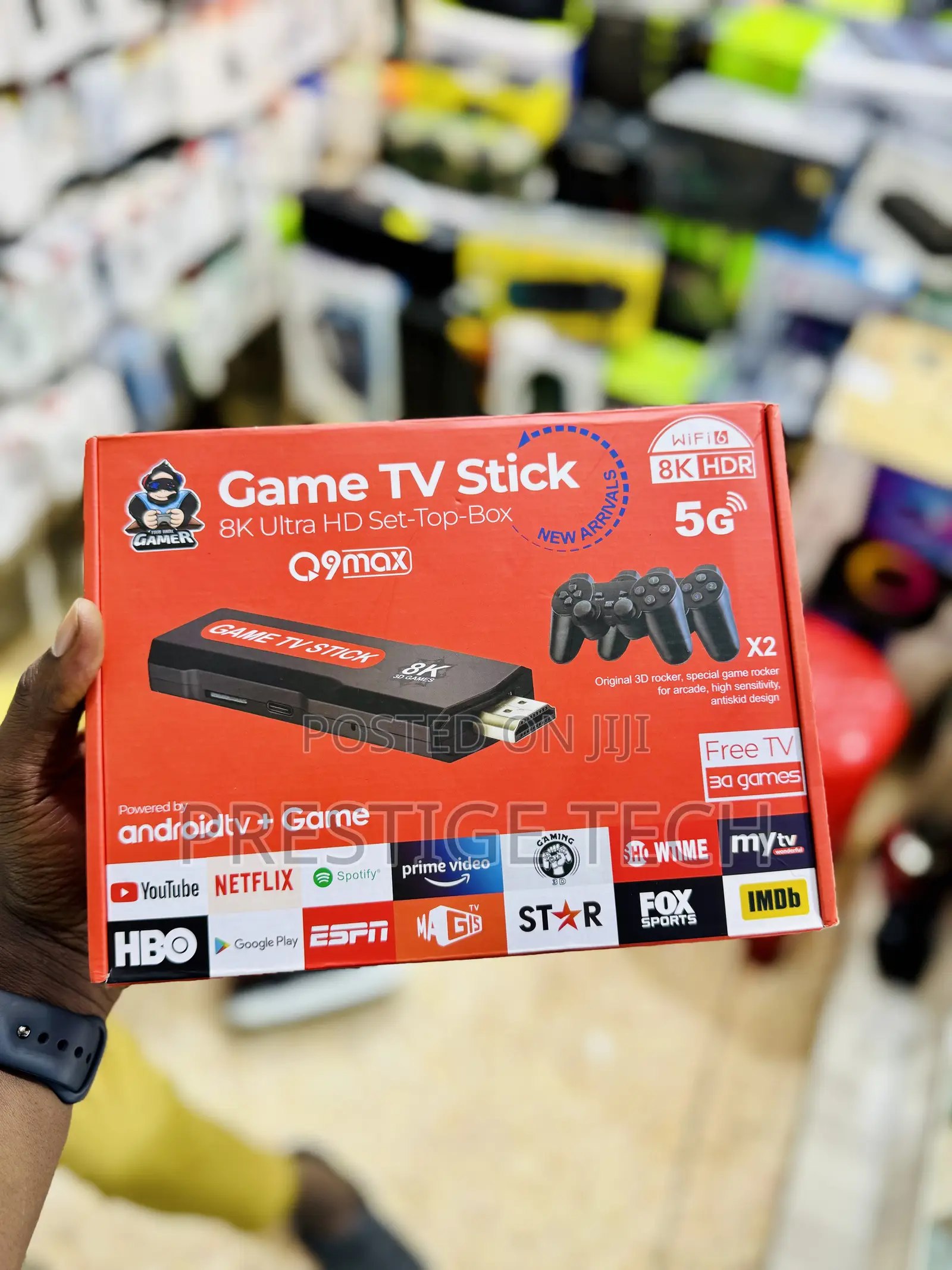 8k Ultra Game Tv Stick Plus Android Tv Stick 2in1, 2 Pads, 20000 Games