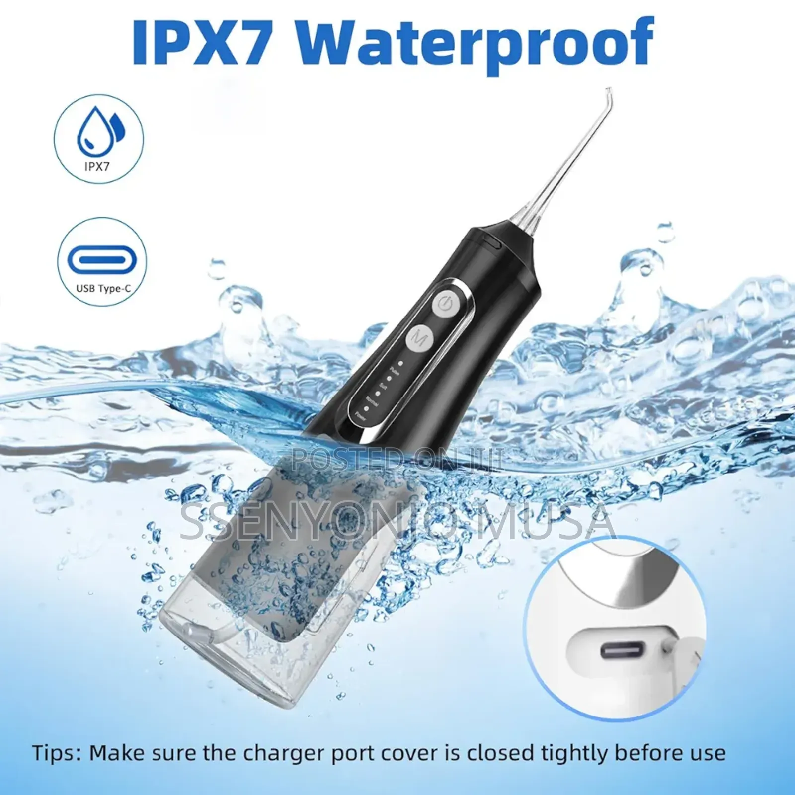 Water Flosser Oral Irrigator, 310ml, Usb Rechargeable, Ipx7 Waterproof