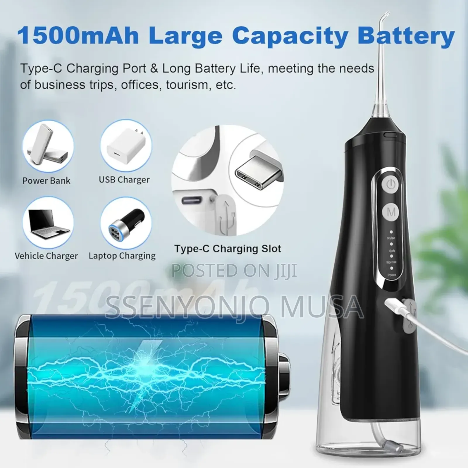 Water Flosser Oral Irrigator, 310ml, Usb Rechargeable, Ipx7 Waterproof