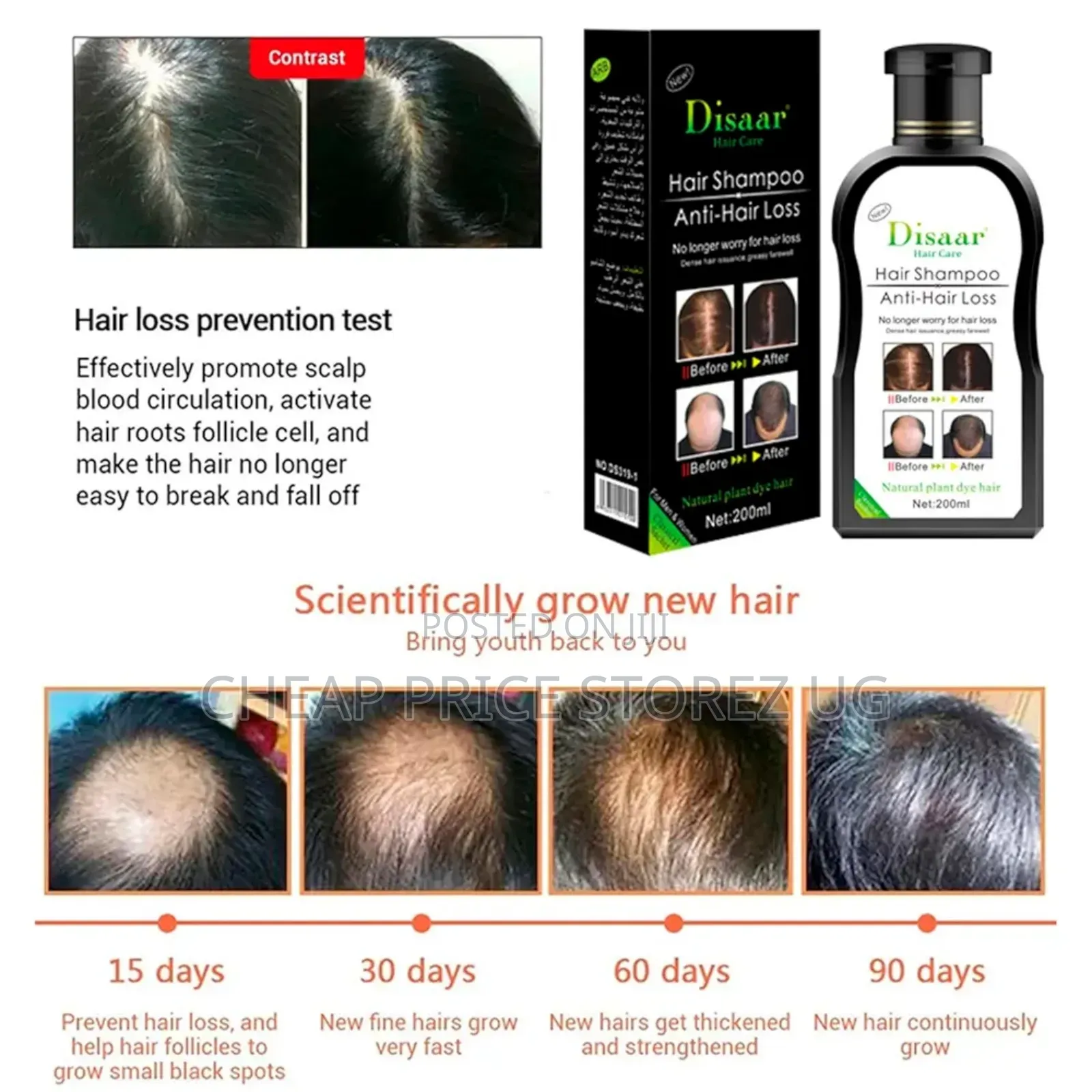 Anti-Hair Loss Shampoo Growth Serum Hair Loss Herbal Treatment 200ml