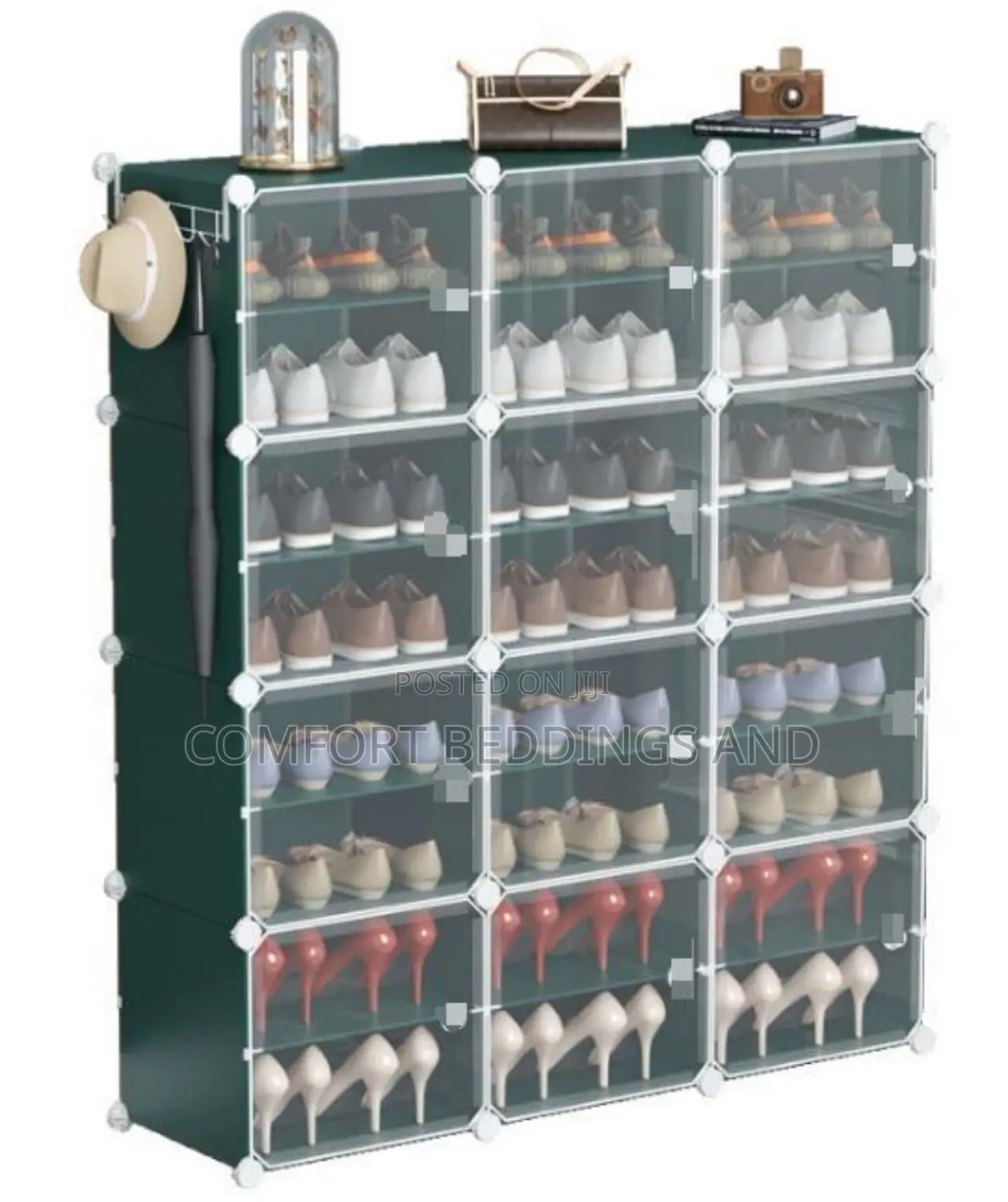Three Column Plastic Shoe Rack