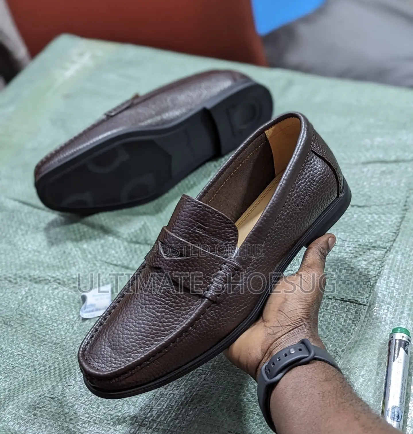 Fragamo Rough Leather Moccasins