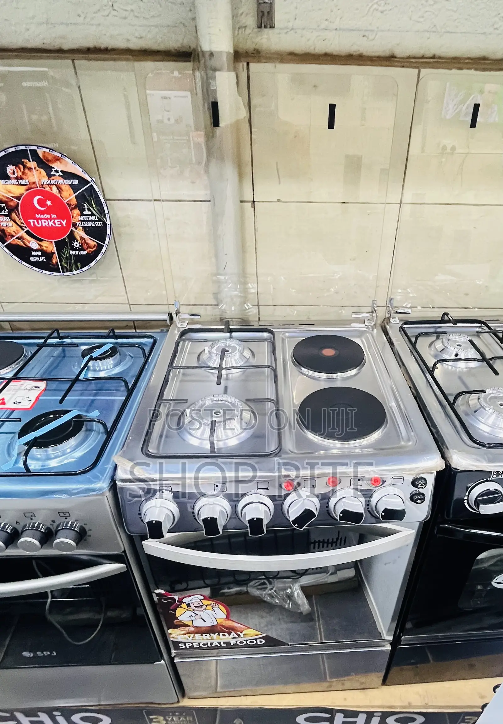 Brand New Super Chef 2 Gas Bunners and 2 Electric Hot Plates Cooker