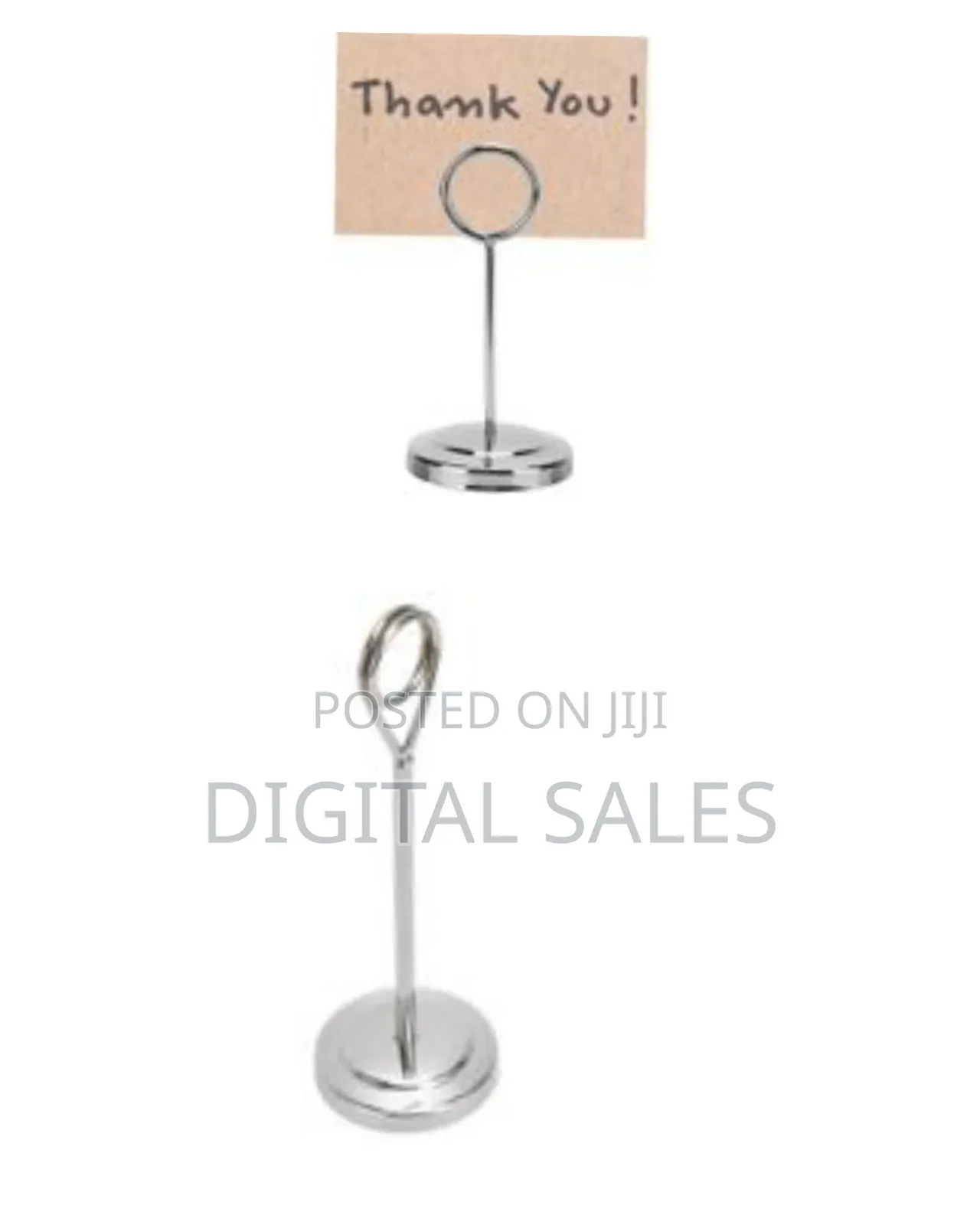 6 Pieces of Stainless Steeltable Number Plate Menu Exhibit Holder 0
