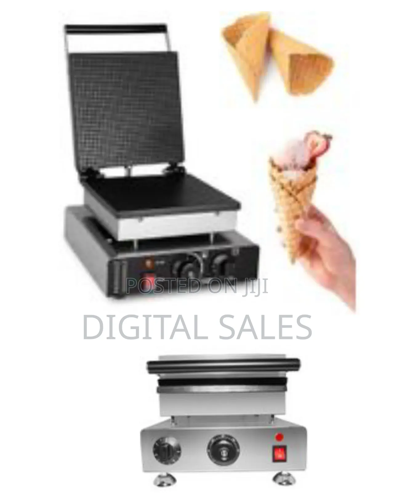 Commercial Nonstick Mold Baking Egg Roll Waffle Cone Maker, 1750w Non