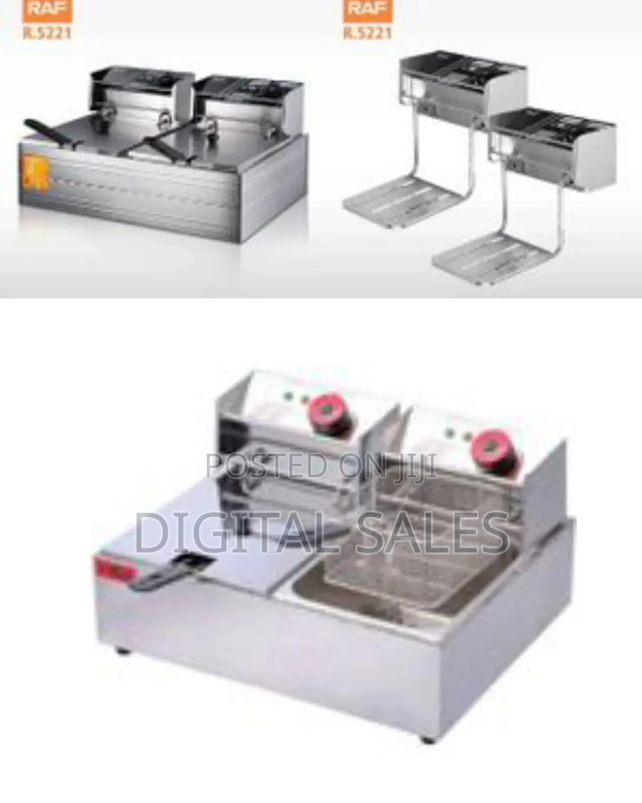 Raf 11 Litre Automatic Commercial 5.5l+5.5l Double 2 Basket Stainless