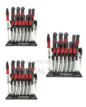Bass 14 Piece Professional Set of Kitchen Knives Soft Touch Coated