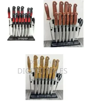Bass 14 Piece Professional Set of Kitchen Knives Soft Touch Coated