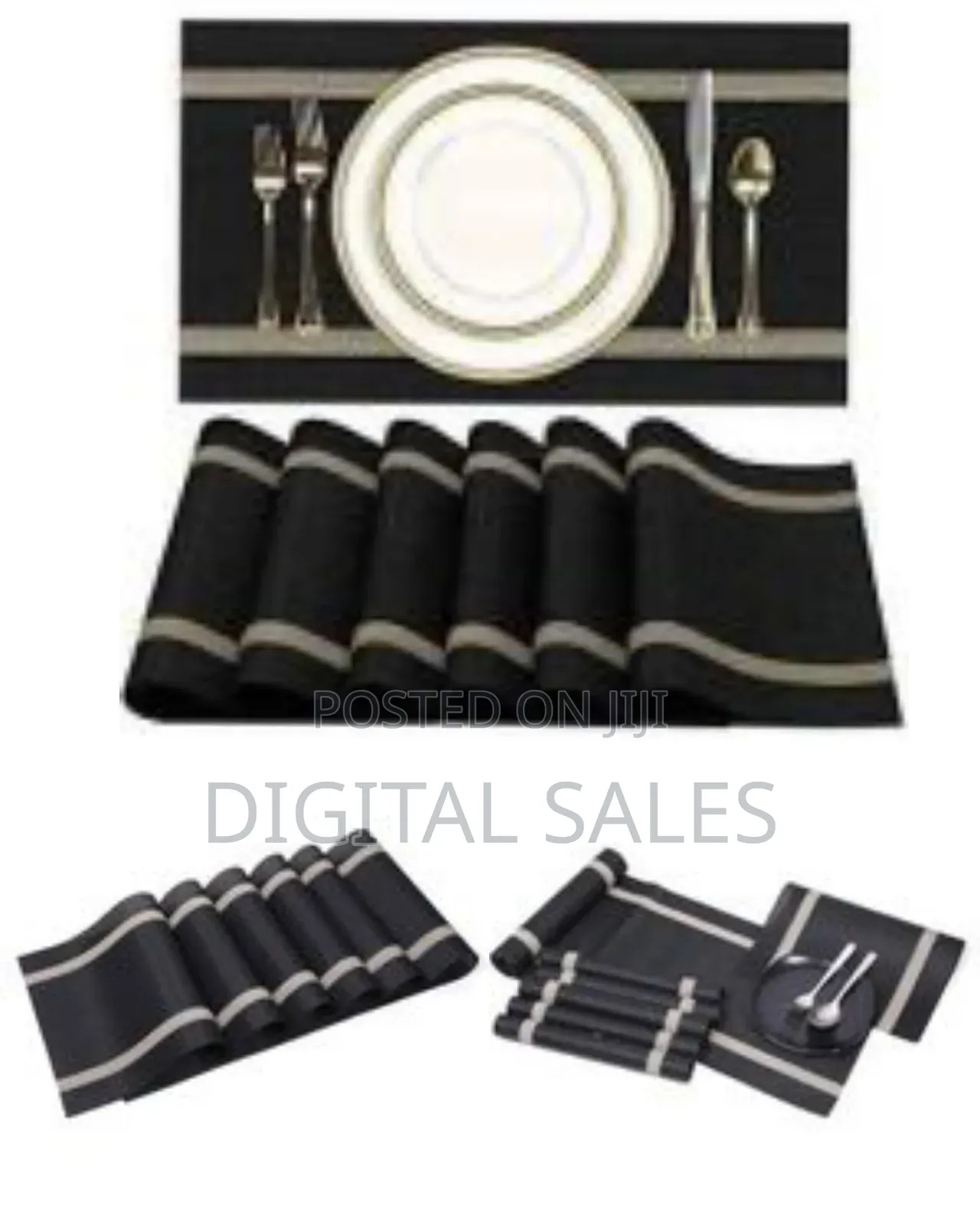 Woven Vinyl Placemats and Table Runner Sets PVC Non Slip Heat Resistan