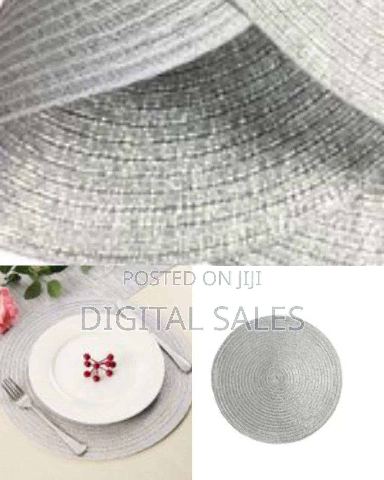 Round Placemats Set of 6,Braided 15 Inch Table Mats Heat Resistant