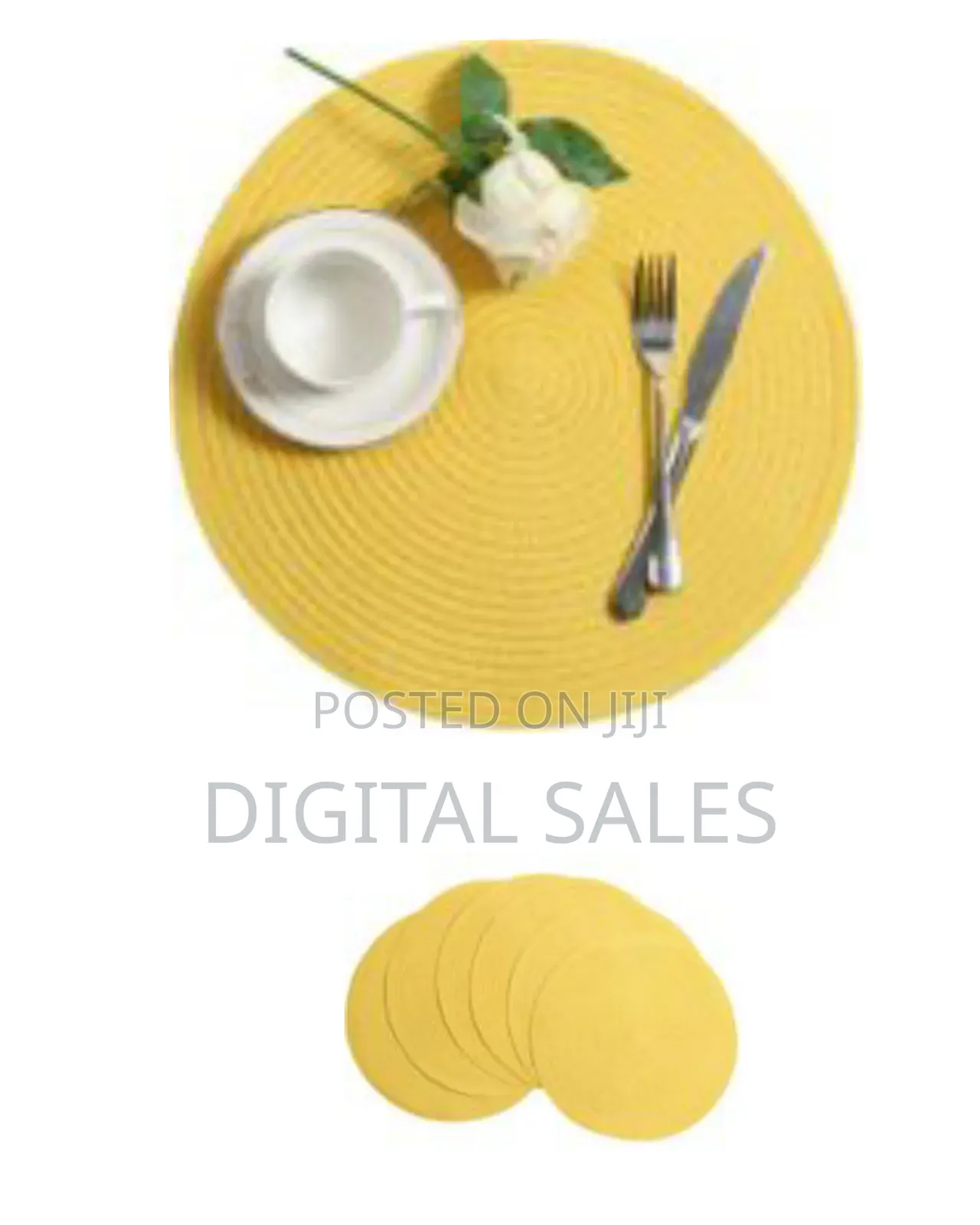 Round Placemats Set of 6,Braided 15 Inch Table Mats Heat Resistant Non