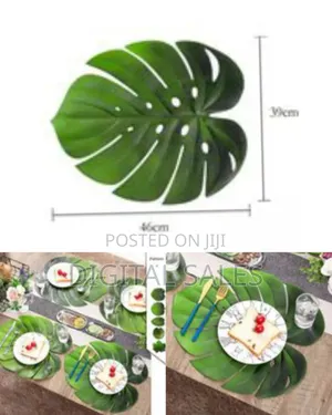 6 Pc Leaf Basket Leather Placemat for Dinner Table, Pu Woven Table