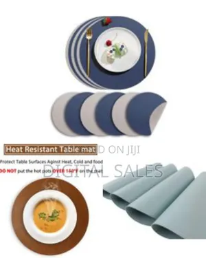 6pack Faux Leather Placemats Set, Round Pu Dinning Table Mats,0