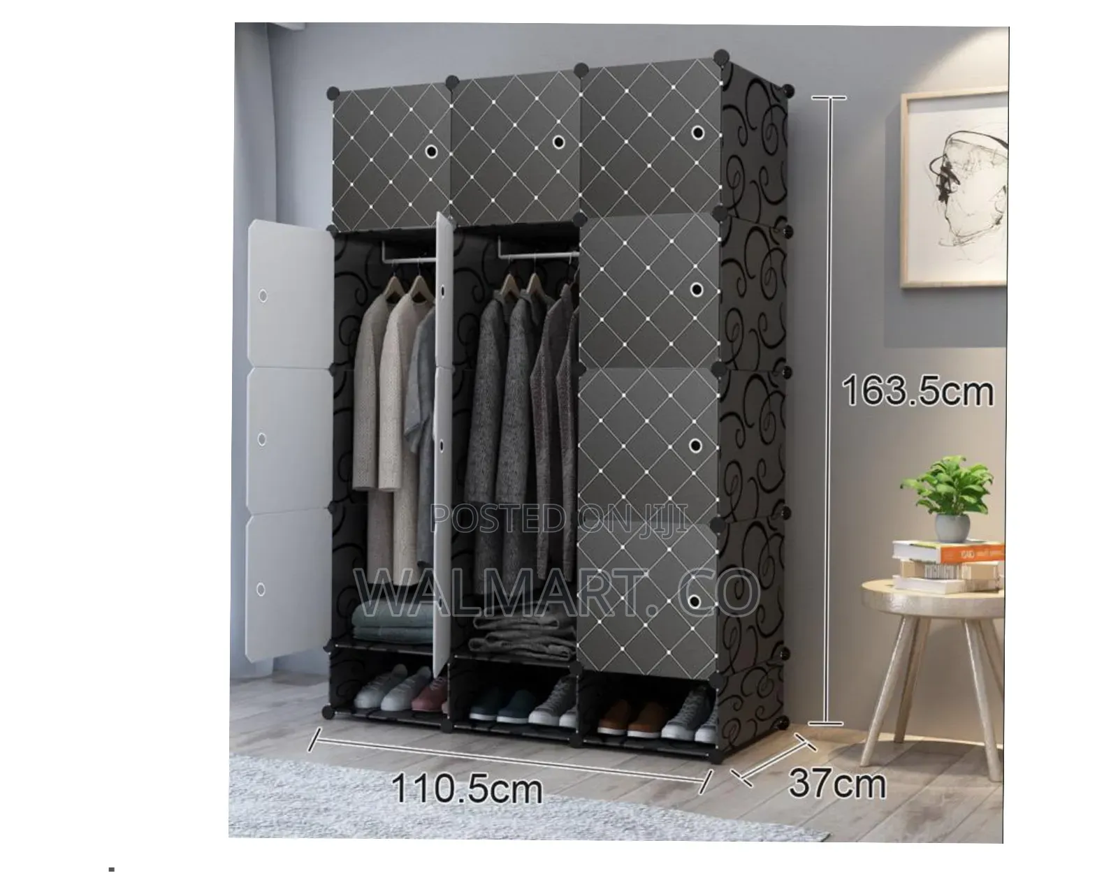 Three Column Plastic Wadrobe Closet