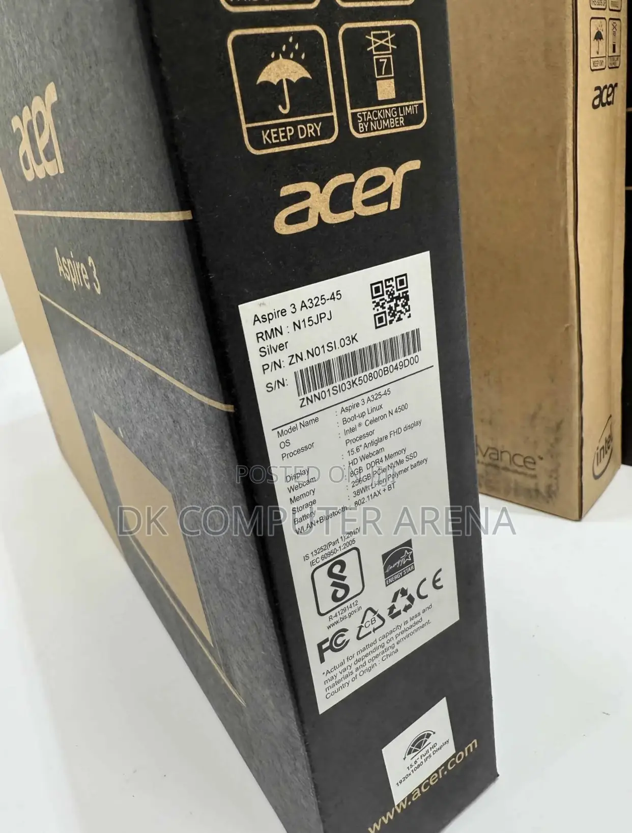 New Laptop Acer Aspire 3 8GB Intel SSD 256GB